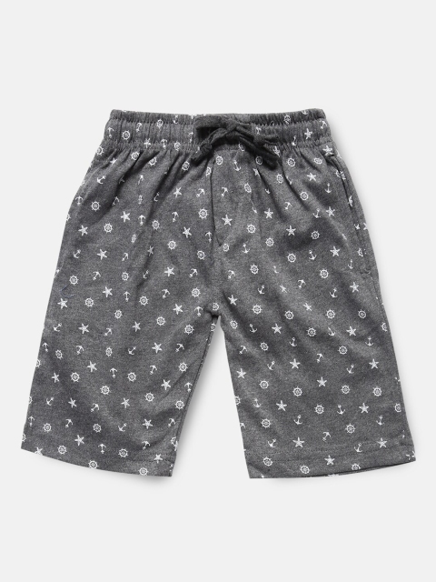 

Urban Dog Boys Charcoal Printed Regular Fit Regular Shorts