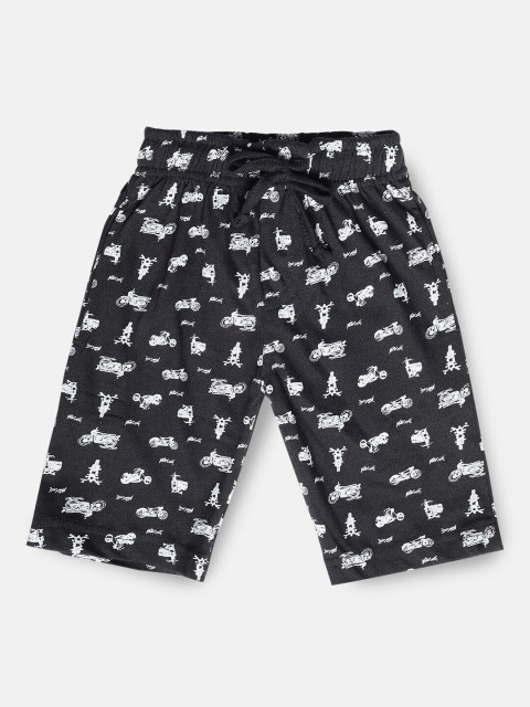 

Urban Dog Boys Black & White Printed Regular Shorts