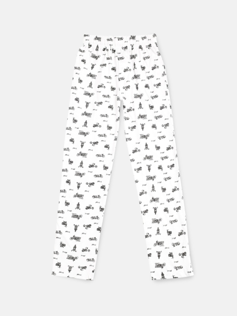 

Urban Dog Boys White & Black Bike Printed Lounge Pants