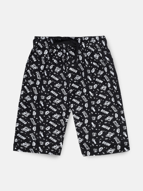 

Urban Dog Boys Black Printed Regular Shorts