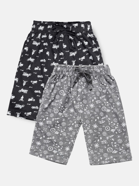 

Urban Dog Boys Black Printed Regular Shorts