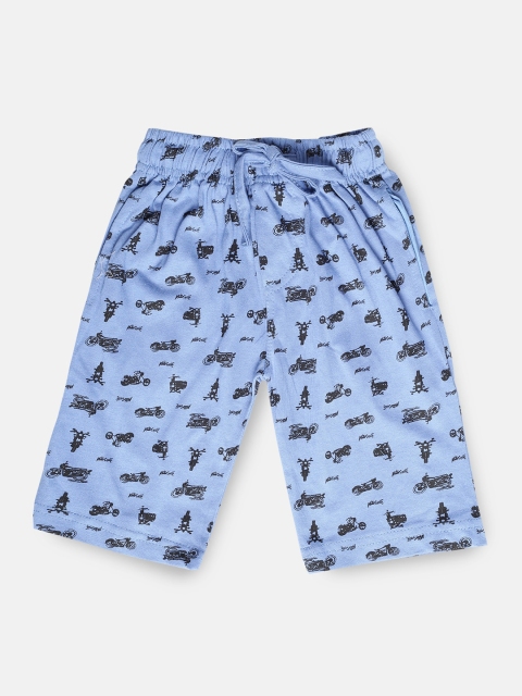 

Urban Dog Boys Blue Printed Regular Fit Regular Shorts