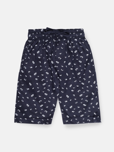

Urban Dog Boys Navy Blue Printed Regular Fit Regular Shorts