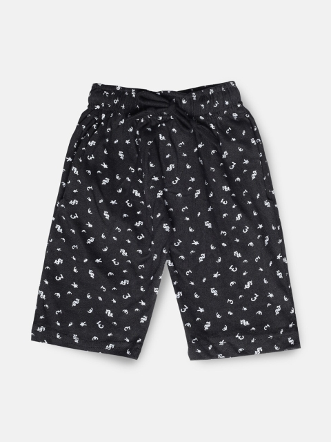 

Urban Dog Boys Black Printed Regular Fit Shorts
