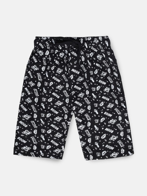 

Urban Dog Boys Black Printed Regular Shorts