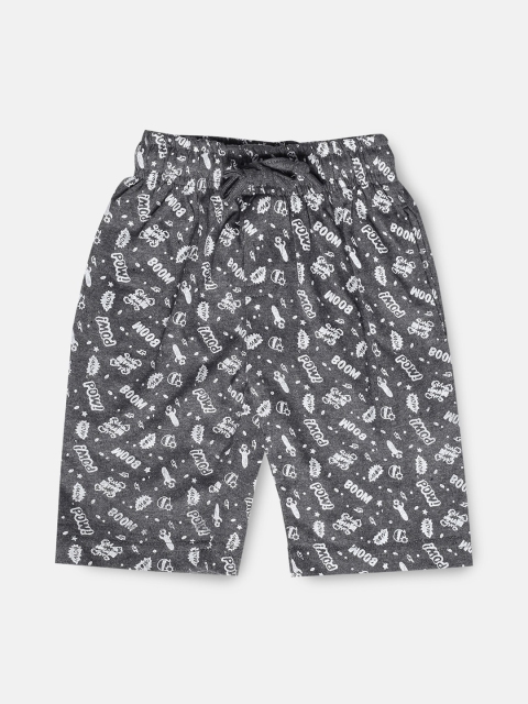 

Urban Dog Boys Grey Printed Regular Shorts