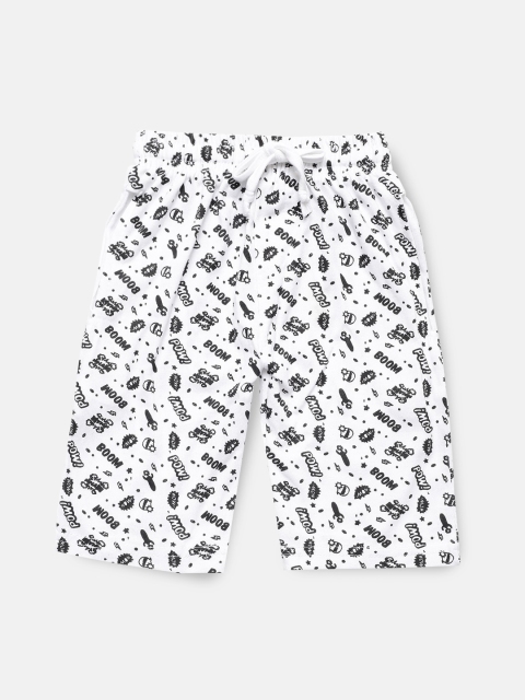 

Urban Dog Boys White Printed Regular Fit Regular Shorts