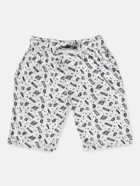 

Urban Dog Boys Grey Melange Printed Regular Shorts