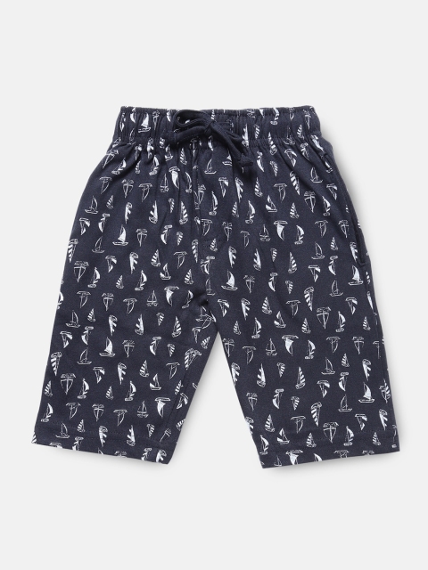 

Urban Dog Boys Navy Blue Printed Regular Shorts