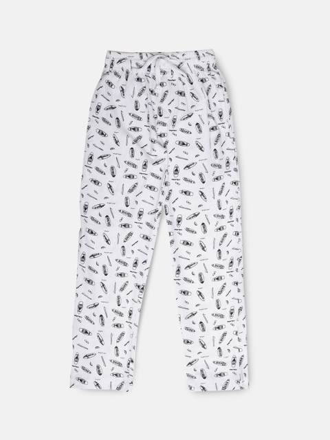 

Urban Dog Boys White & Black Printed Lounge pants