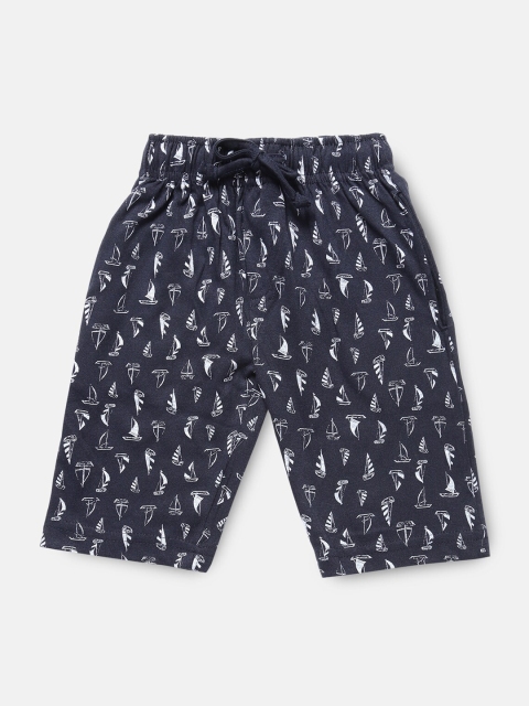 

Urban Dog Boys Navy Blue Printed Regular Shorts