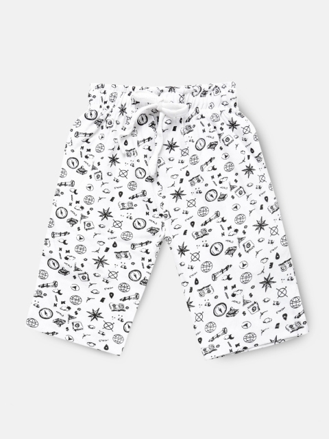 

Urban Dog Boys White Printed Regular Shorts