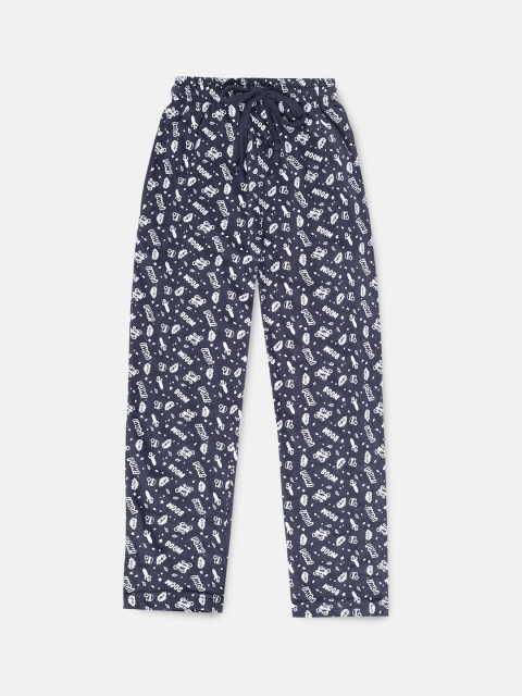 

Urban Dog Boys Navy Blue Printed Lounge Pants