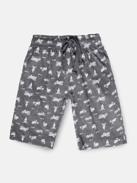 

Urban Dog Boys Grey Printed Regular Shorts