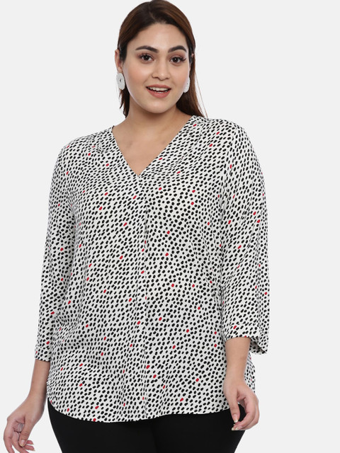 

The Pink Moon Women White Printed A-Line Top