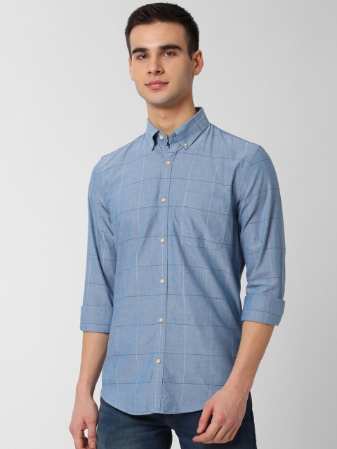

Peter England Elite Men Blue Slim Fit Checked Casual Shirt