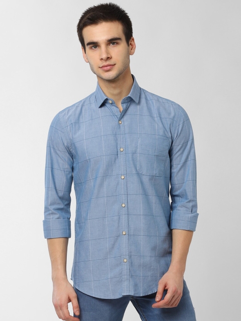 

Peter England Elite Men Blue Slim Fit Checked Casual Shirt