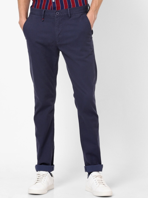 

Celio Men Navy Blue Slim Fit Solid Regular Trousers