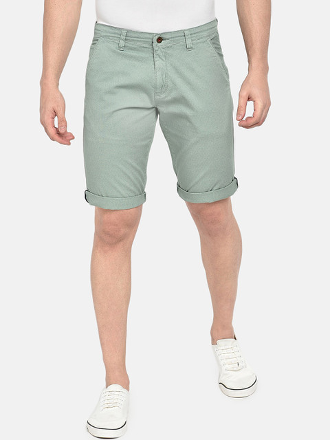 

beevee Men Green Solid Regular Fit Regular Shorts