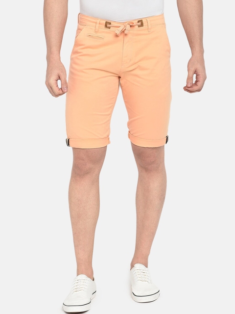 

beevee Men Orange Solid Slim Fit Regular Shorts