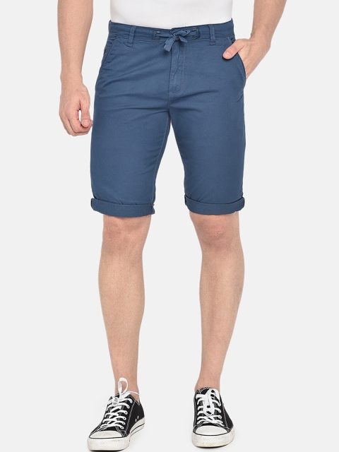 

beevee Men Navy Blue Solid Regular Fit Regular Shorts