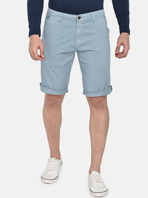 

beevee Men Blue Self Design Regular Fit Regular Shorts