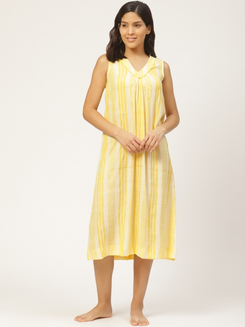 

pinwheel Yellow & White Striped Midi Nightdress