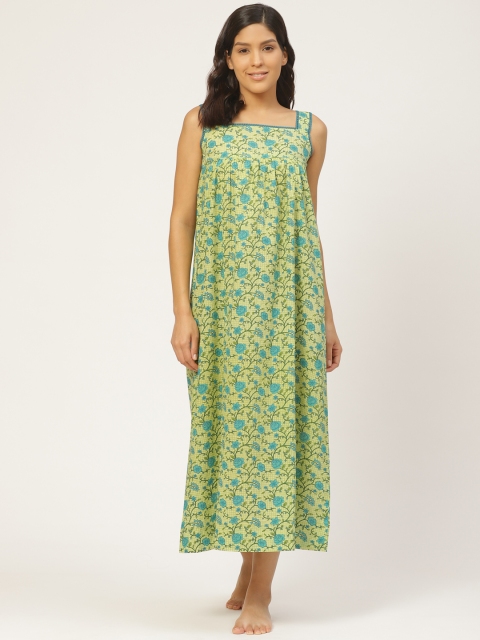 

pinwheel Green & Blue Printed Maxi Nightdress