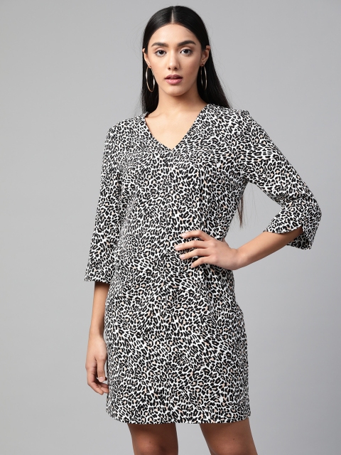 

Marks & Spencer Black & White Leopard Print Shift Dress