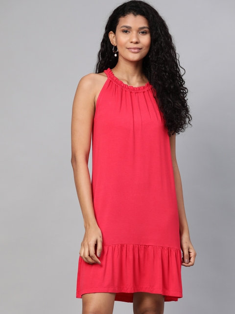 

Marks & Spencer Women Red Solid Drop-Waist Dress