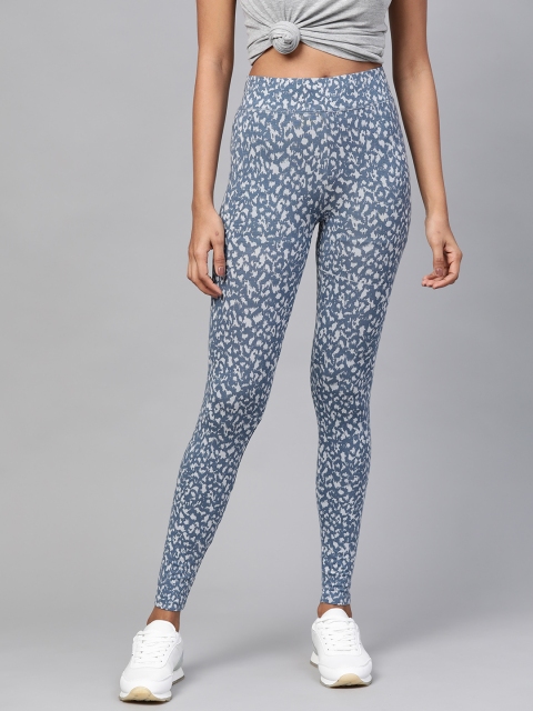 

Marks & Spencer Women Blue & White Printed Leggings