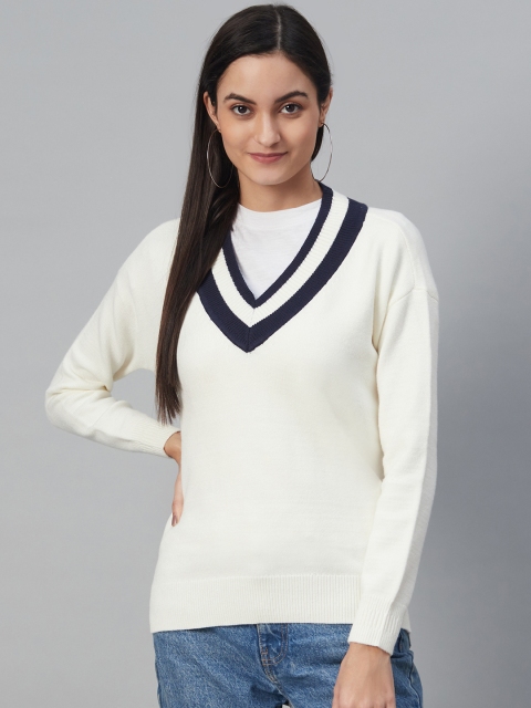 

Marks & Spencer Women Off-White Solid Pullover Sweater