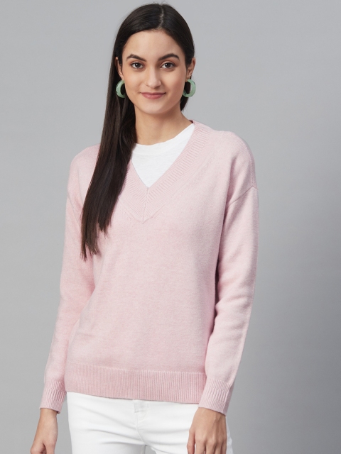 

Marks & Spencer Women Pink Solid Pullover Sweater