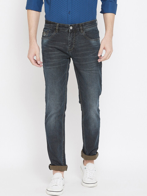 

Crimsoune Club Men Grey & Blue Slim Fit Mid-Rise Clean Look Jeans
