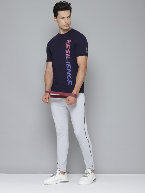 

Alcis Men Navy Blue Printed Round Neck Sports Outdoor T-shirt