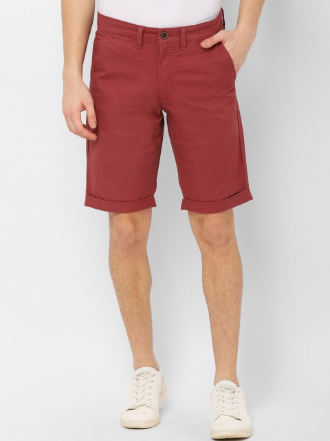 

Allen Solly Men Red Solid Slim Fit Chino Shorts