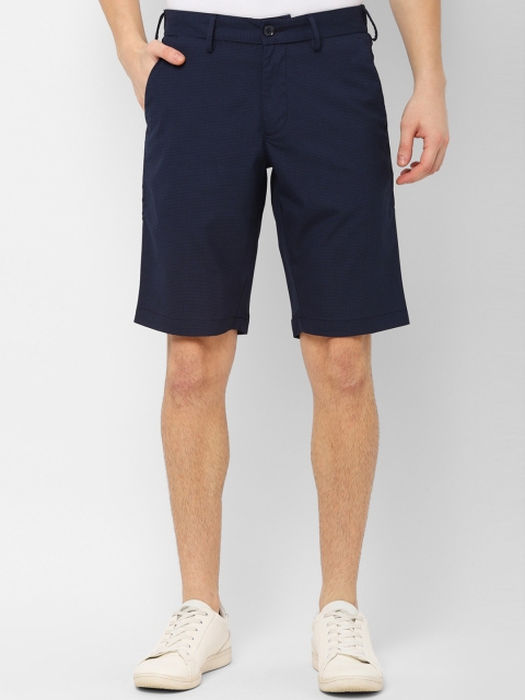 

Allen Solly Men Navy Blue Solid Slim Fit Regular Shorts