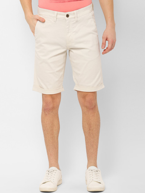 

Allen Solly Men Cream Solid Slim Fit Regular Shorts