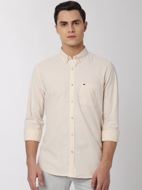 

Peter England Casuals Men Beige Slim Fit Solid Casual Shirt