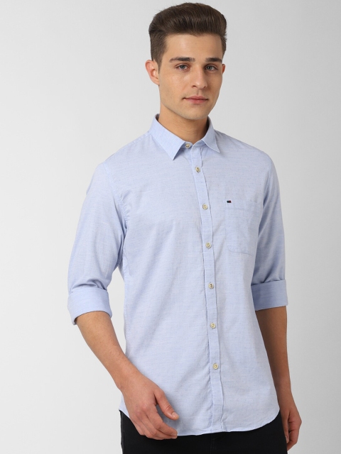 

Peter England Casuals Men Blue Slim Fit Solid Casual Shirt