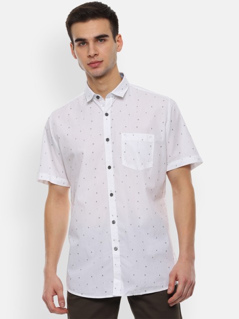 

Van Heusen Sport Men White Slim Fit Printed Casual Shirt