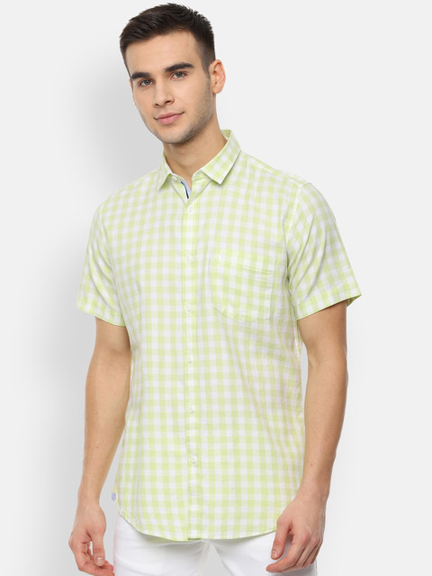 

Van Heusen Sport Men Green & White Slim Fit Checked Casual Shirt