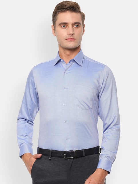 

Van Heusen Men Blue Regular Fit Self Design Formal Shirt