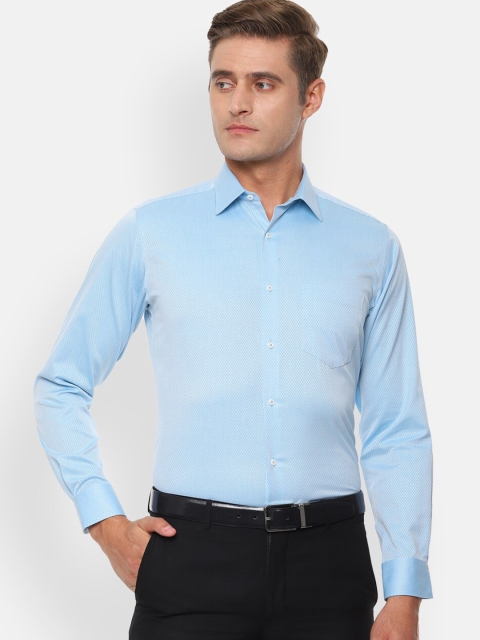 

Van Heusen Men Blue Regular Fit Self Design Formal Shirt