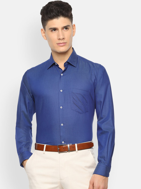 

Van Heusen Men Blue Regular Fit Self Design Formal Shirt