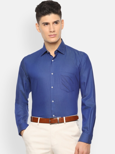 

Van Heusen Men Blue Regular Fit Self Design Formal Shirt