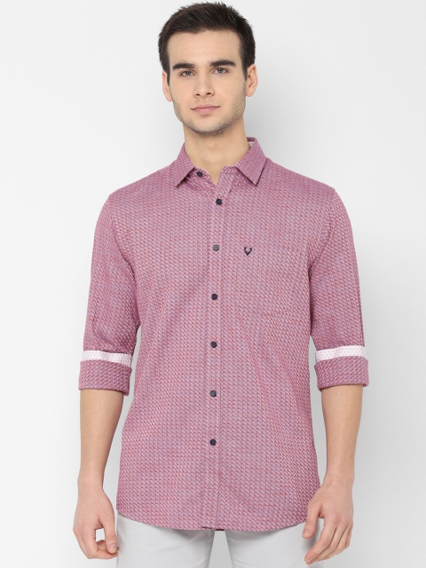 

Allen Solly Men Pink Slim Fit Self Design Casual Shirt