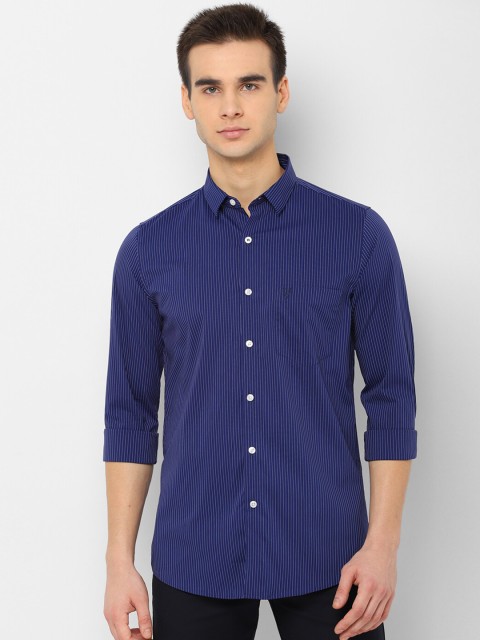 

Allen Solly Men Royal Blue Striped Casual Shirt