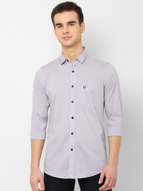 

Allen Solly Men Grey Striped Casual Shirt
