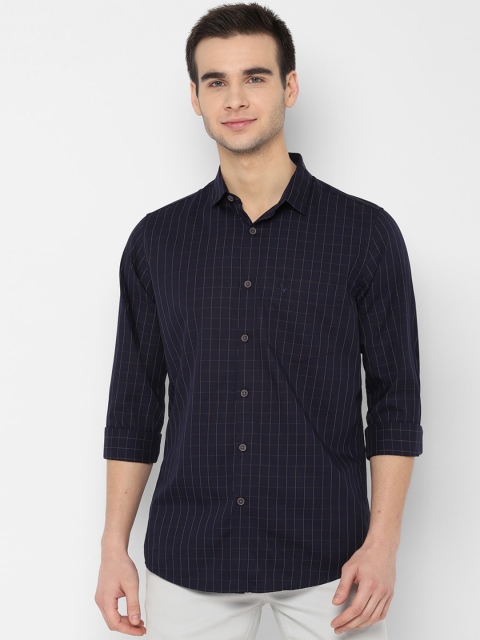 

Allen Solly Men Navy Blue Slim Fit Checked Casual Shirt